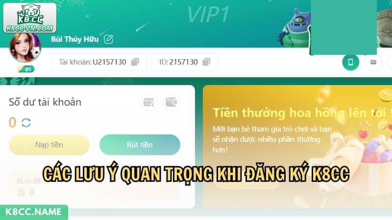 Những điểm cần lưu ý khi đăng ký K8CC